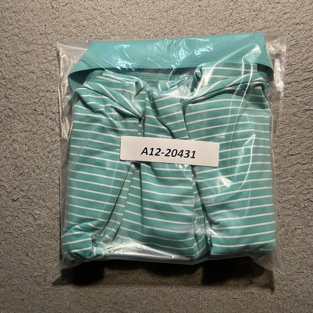 Ralph Lauren Golf Polo Short Sleeve Shirt Mens Large Teal Stripe Performance